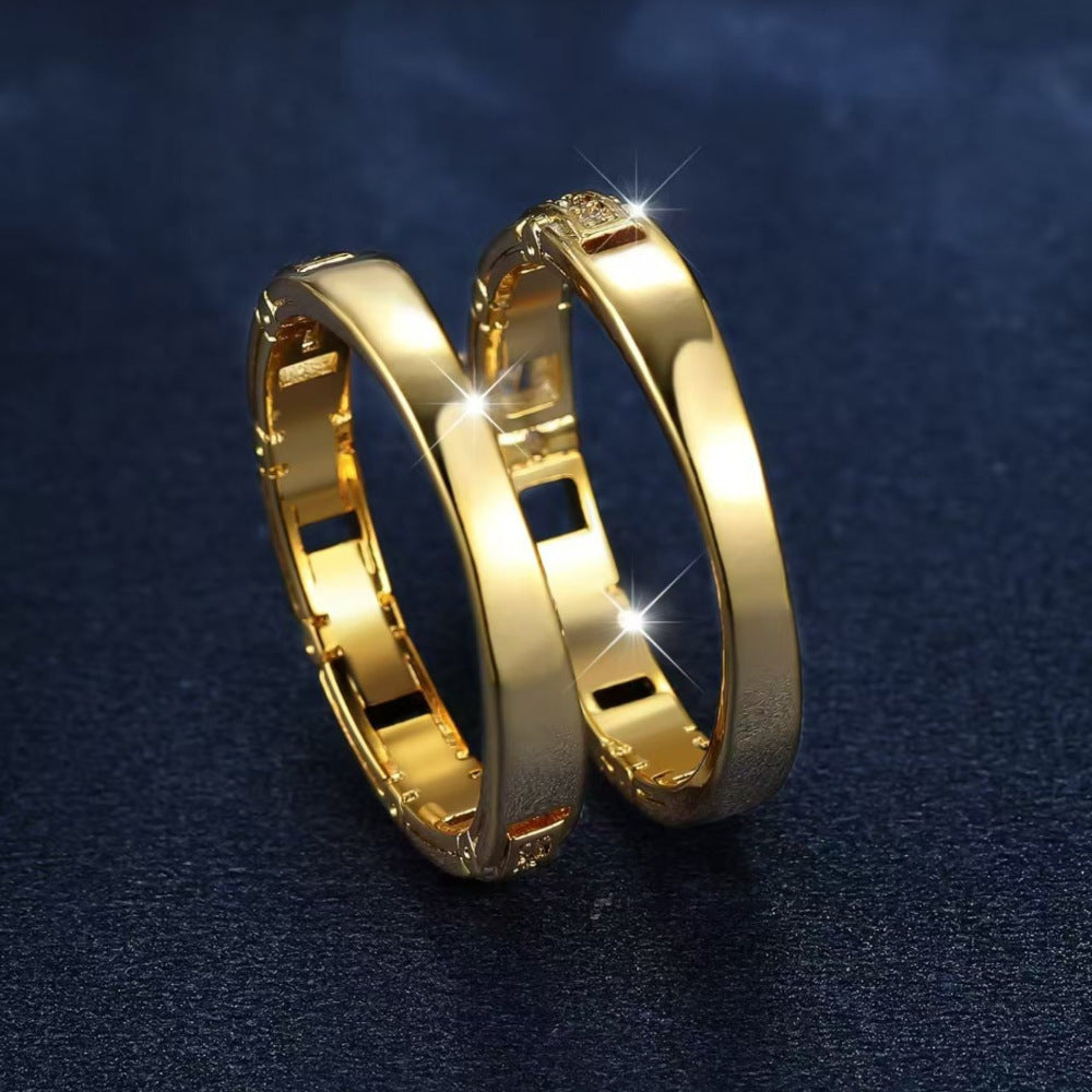 Micro Inlaid Zircon Wedding Ring Set for Women – Elegant Bridal Jewelry