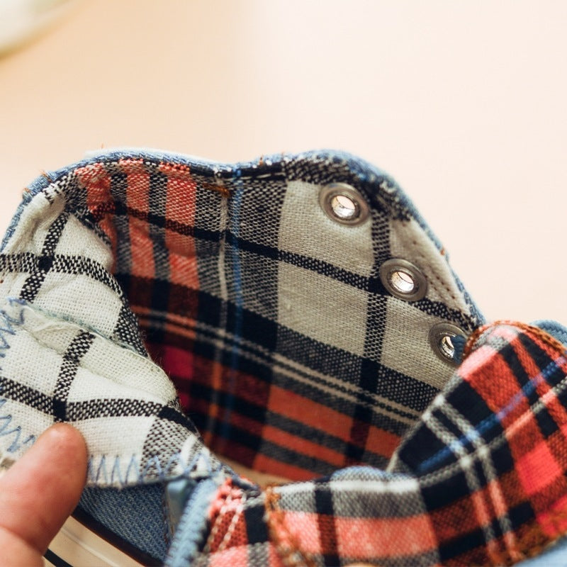 Kids’ Autumn Casual Sneakers – Breathable Denim Canvas Shoes for Boys & Girls