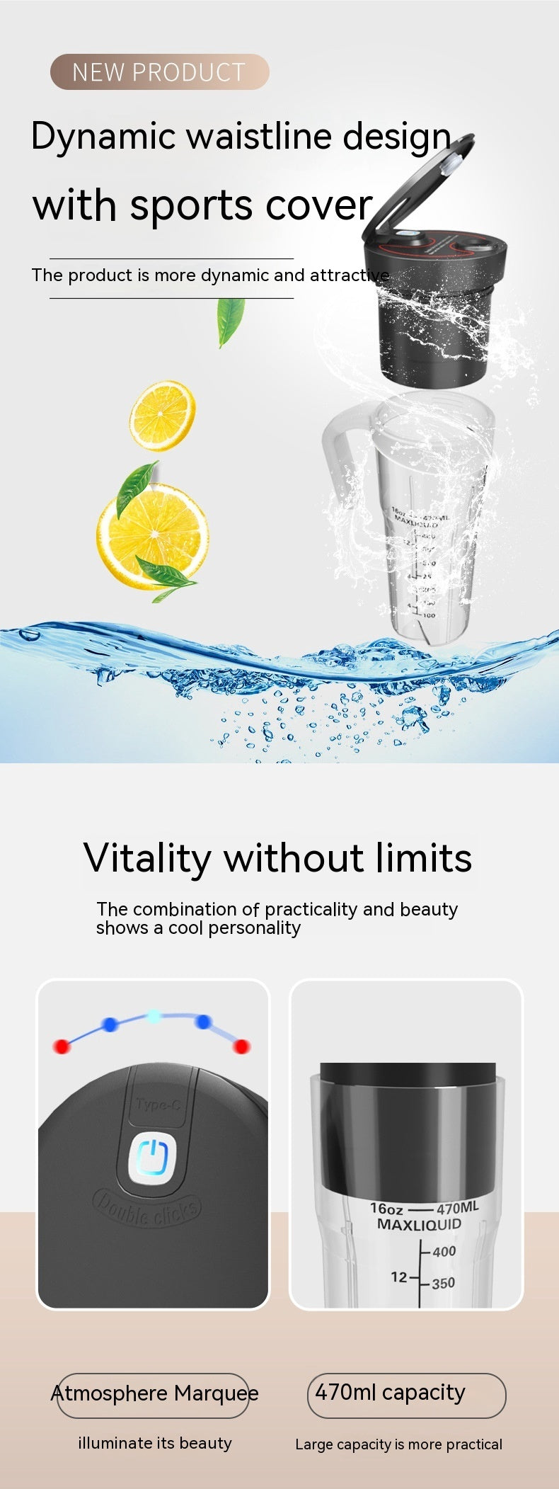 FreshBlend Go – Portable Juicer & Smoothie Cup