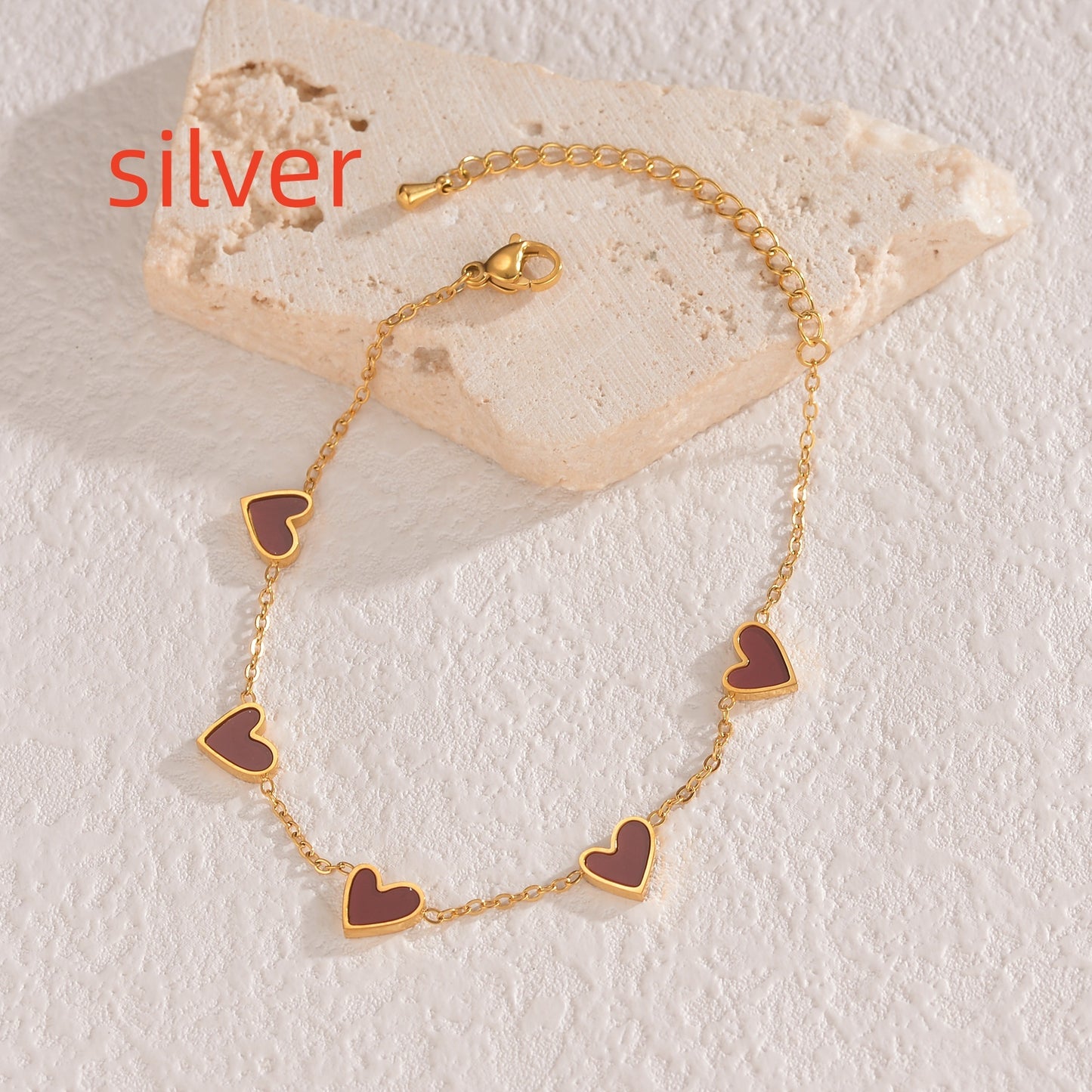 INS Love Bracelet – Stainless Steel Dripping Heart Design