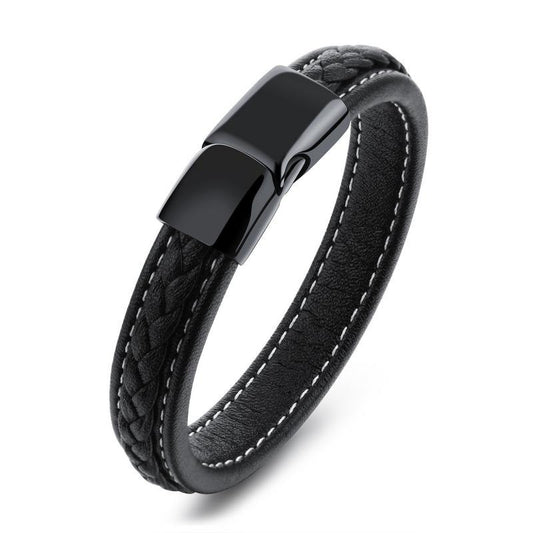 Men’s Black Titanium Steel Bracelet – Sleek & Durable Fashion Jewelry