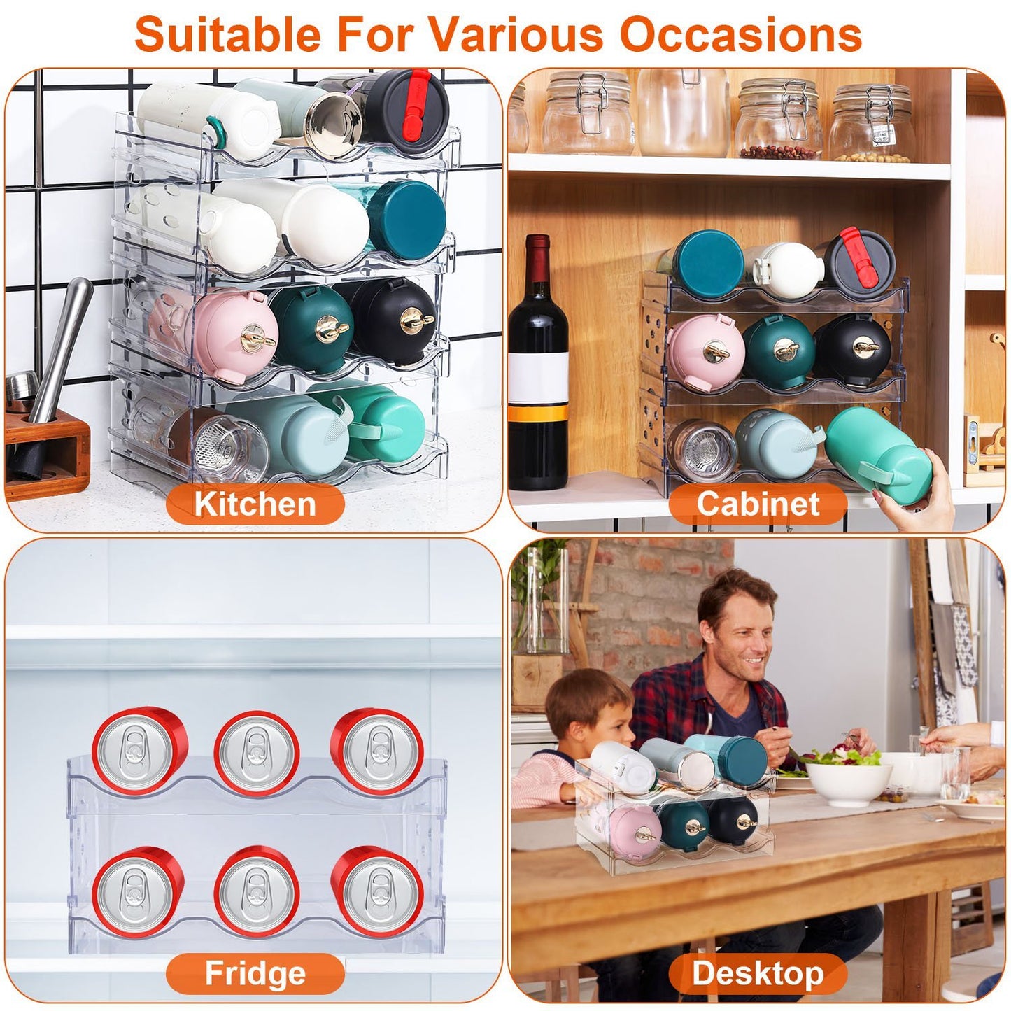 4-Tier Stackable Bottle Organizer