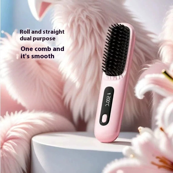2-In-1 Straight Hair Comb | Wireless Hair Straightener Brush