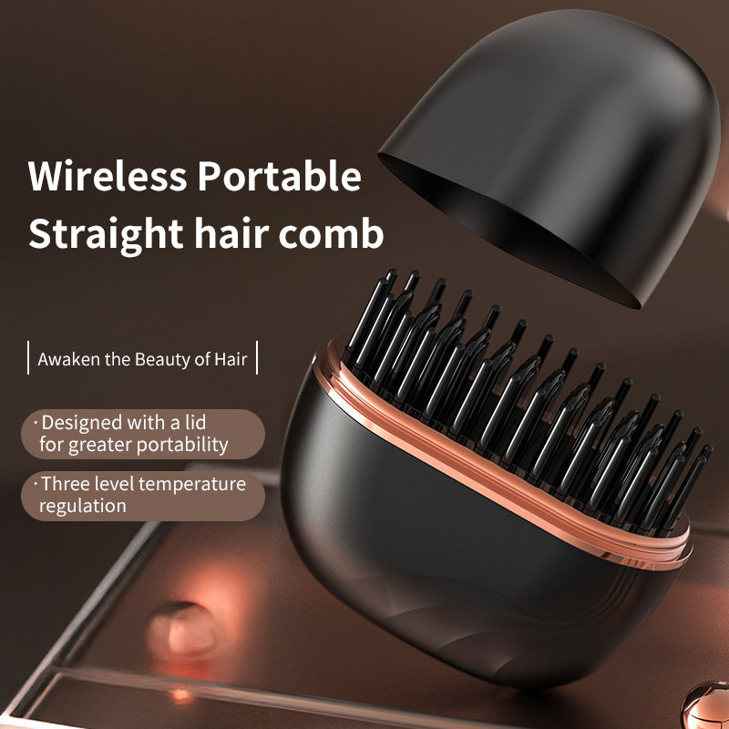Mini Hair Straightening Comb – Portable Wireless Hair Styler