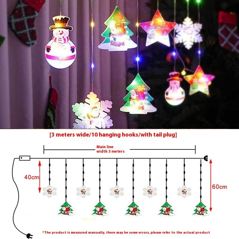 Christmas Curtain Lights – Holiday Ambient Fairy String Lights with Rubber-Covered Wire