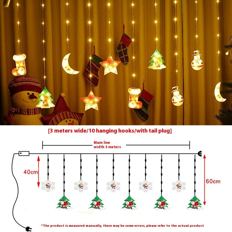 Christmas Curtain Lights – Holiday Ambient Fairy String Lights with Rubber-Covered Wire