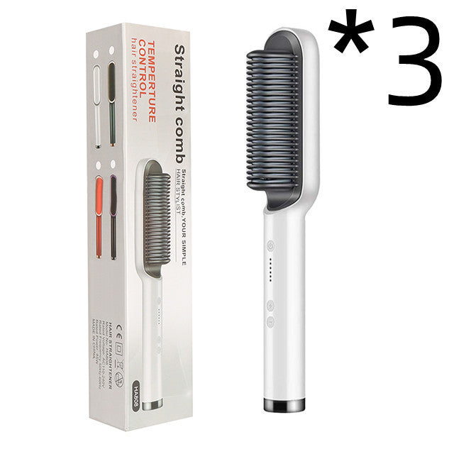 2-in-1 Electric Hair Straightener & Curling Brush