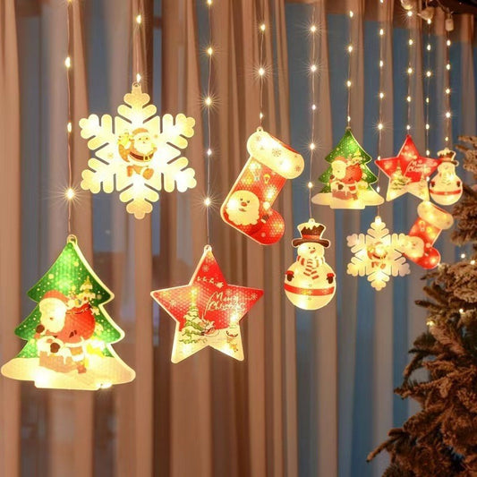 Christmas Curtain Lights – Holiday Ambient Fairy String Lights with Rubber-Covered Wire