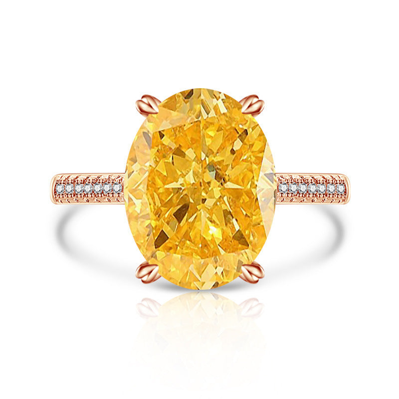 Female Versatile Casual Papalacha High Carbon Diamond Ice Flower Ring