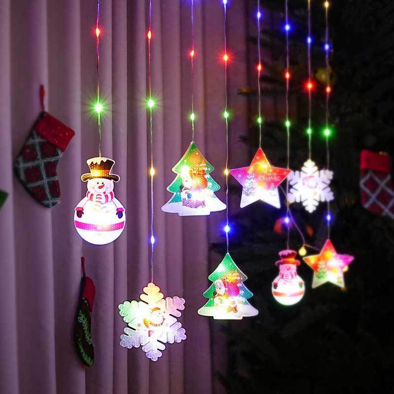 Christmas Curtain Lights – Holiday Ambient Fairy String Lights with Rubber-Covered Wire