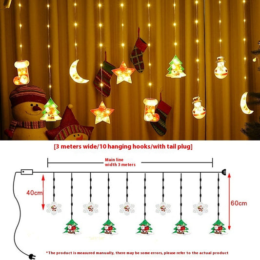 Christmas Curtain Lights – Holiday Ambient Fairy String Lights with Rubber-Covered Wire